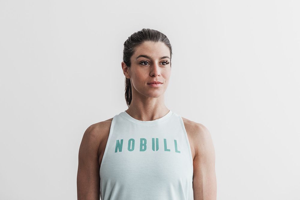 NOBULL Majice Bez Rukava Ženske - Nobull High-Neck Tirkizne (275613-NUS)